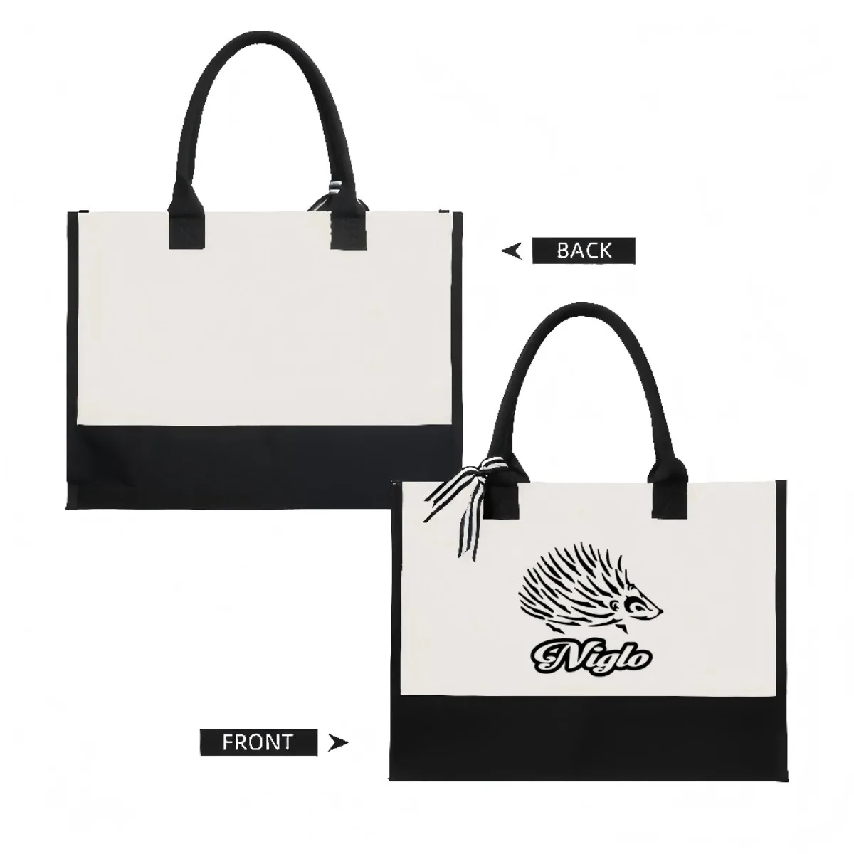 Niglo 2026 وصول جديد موضة عملية واسعة حقيبة حمل قابلة لإعادة الاستخدام نمط طباعة 2 لهجة الثقيلة حقيبة كتف كبيرة لجميع D