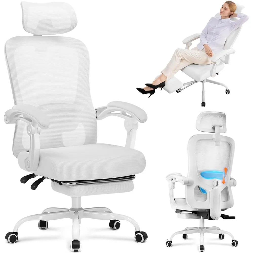 

Ergonomic High-Back Office Chair with Strong Adjustable Lumbar Support Breathable Mesh Gaming Chair with Wide Seat Foot