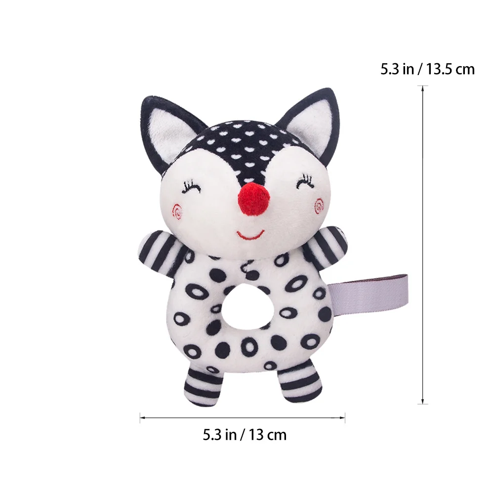 Chocalho de sino de mão de animal de desenho animado para bebês e crianças brinquedo educacional precoce melhora a estimulação auditiva visual compacto