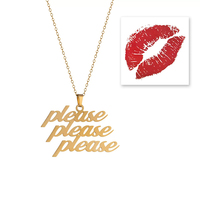 Stainless Steel Letter Please Please Please Necklace Singer Album Jewelry Accessories Gifts For Fans
