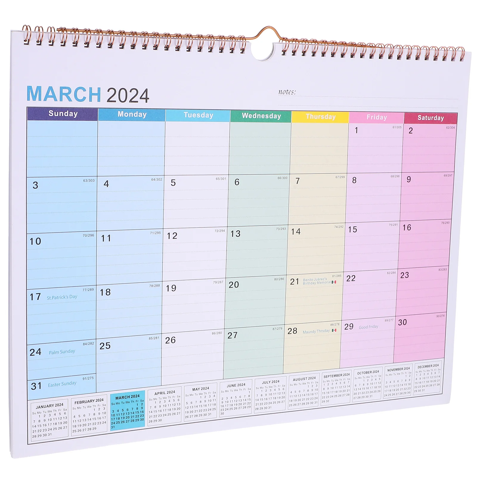 2024-2025 Wall Calendar English Monthly Hanging Calendar Large Size for Home Office Daily Use Holiday Appointment Countdown