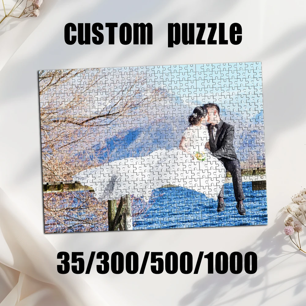 35/300/500/1000 Stück personalisiertes, individuelles Foto-Hochzeitsfoto-Puzzle, individuelles Puzzle für Erwachsene, personalisiertes Spielzeugzimmer