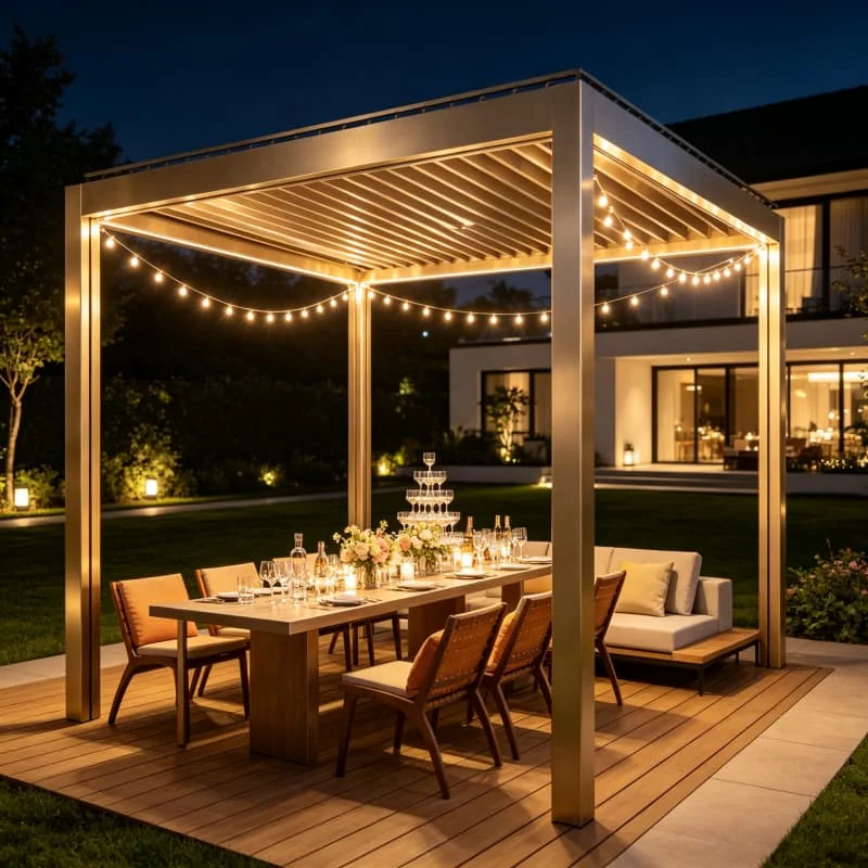 Landscape Pergola 3x4m Aluminum Louvered Motorized Waterproof Roof For Patio Garden Backyard Carport Shade Customized