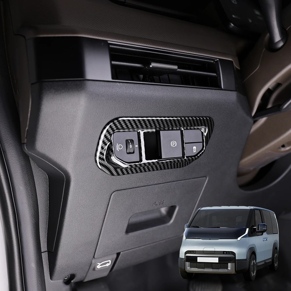 

Для Kia PV5 2025 2026: Накладка на переднюю фару из карбона, регулируемая деталь, аксессуар для интерьера, LHD