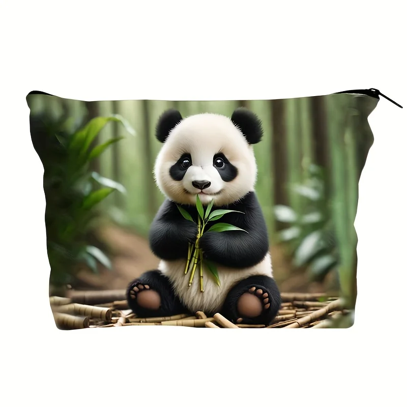 

A Cute Panda Cosmetic Bag- Multifunctional Zipper Pouch, Jewelry Storage Bag, Perfect Travel Zipper Small Storage Bag.