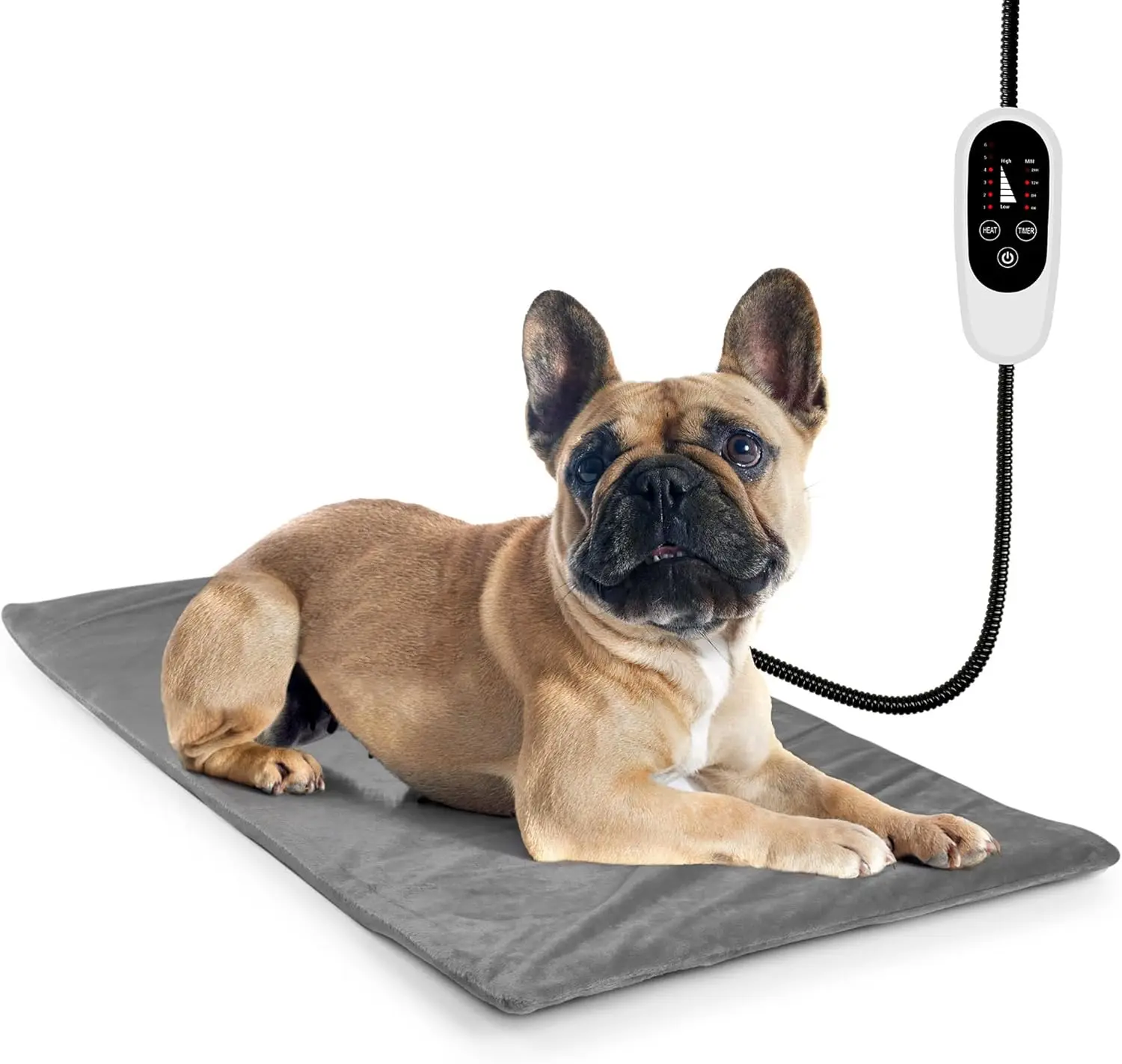 

Автоматически отключающаяся подогреваемая лежанка для животных, регулируемый коврик для подогрева щенков и пожилых питомцев, 27,5x15,7 дюймов