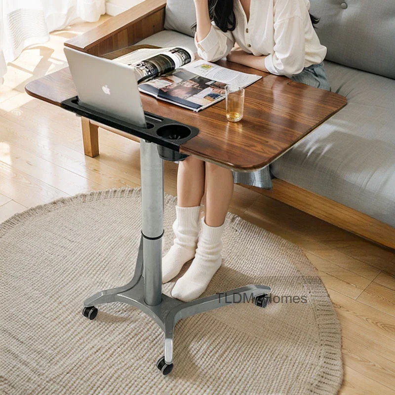 Automatic Lifting Solid Wood Computer Desk Movable and Minimalist Notebook Office Desk Study Lazy Sofa 탁자 Office Furniture AA