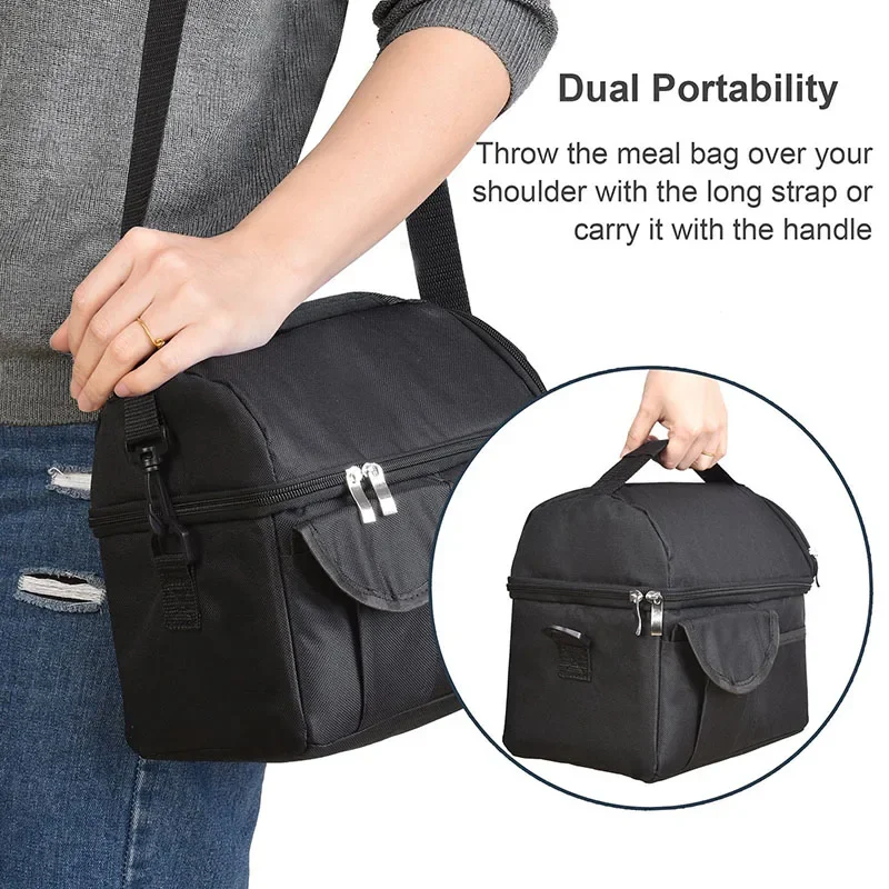 Lunch Bag Reusable Insulated Thermal Bag Women Men Multifunctional Cooler And Warm Keeping Lunch Box Leakproof Waterproof