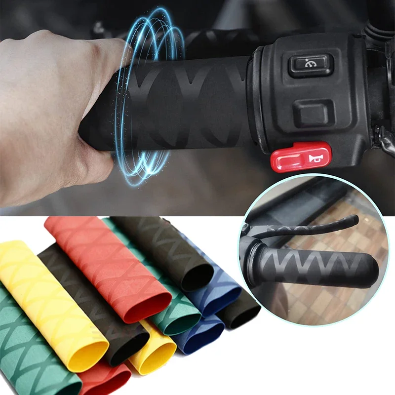 

Motorcycle Non-slip Heat Shrink Grip Rubber Grip Glove Handlebar for Motocross Dirt Bike Electric Bicycle Accessories 5 Colors