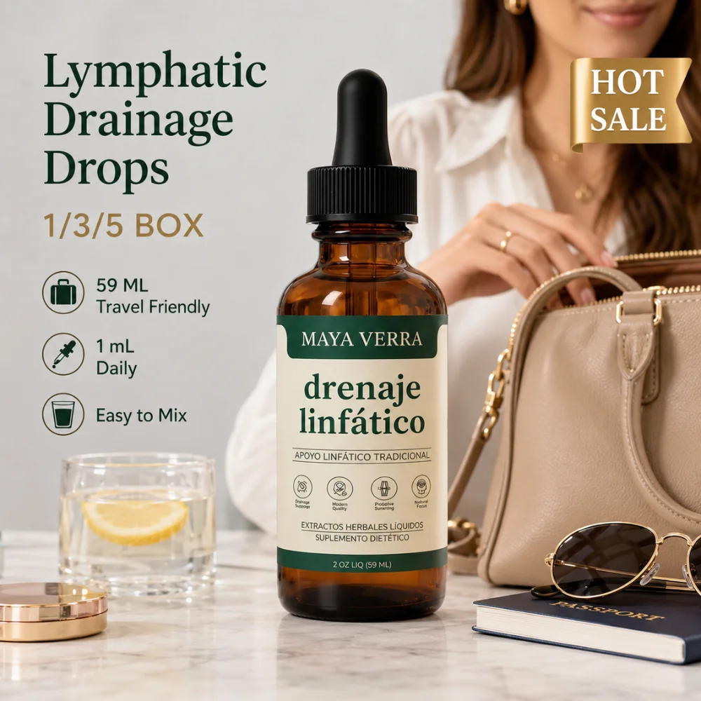 Natural Herbal Lymphatic Drops 59ml Honey Flavor Fast Absorbing Liquid Support Fluid Balance Energy Clarity Daily Body Care