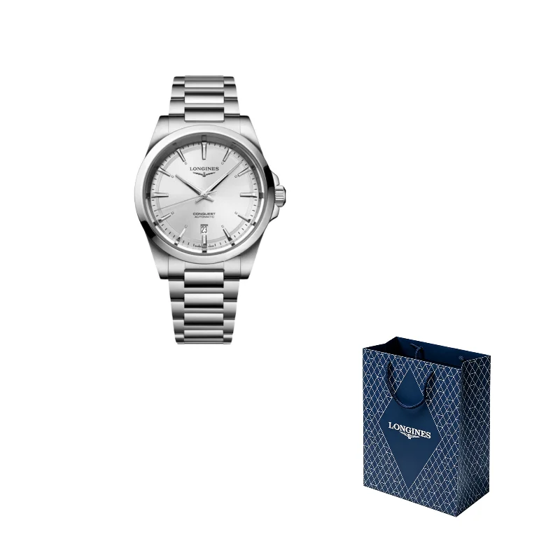 LONGINES Kangcai Joy Collection Automatic Mechanical Movement Men's Watches Watch 41mm White Dial L3.830.4.72.6