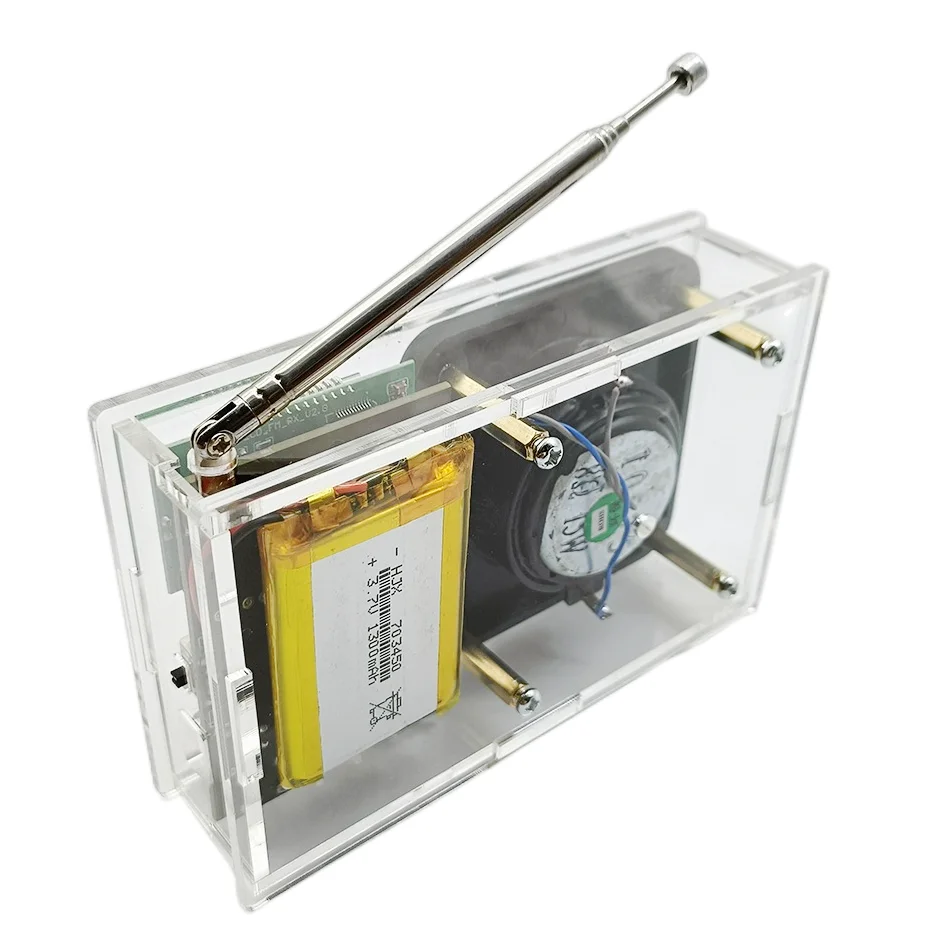 قابلة للشحن لتقوم بها بنفسك عدة إلكترونية DSP راديو FM استقبال وحدة 76-108MHz لتقوم بها بنفسك راديو المتكلم عدة تردد تعديل شاشة LCD