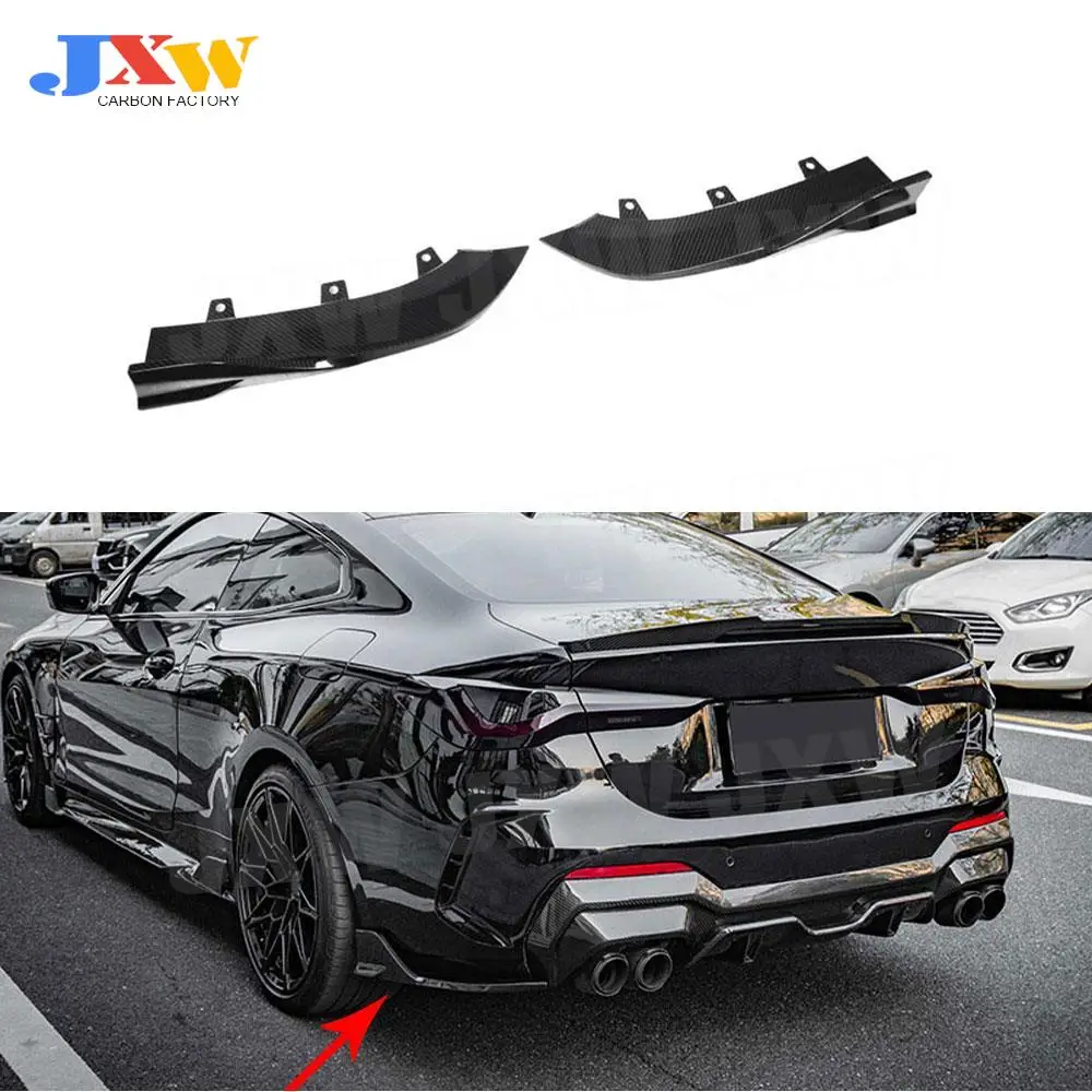 

For BMW 4 Series G22 G23 Coupe 2021 + Dry Carbon Fiber Rear Bumpers Side Splitters Canards Car Styling Body Kits FRP