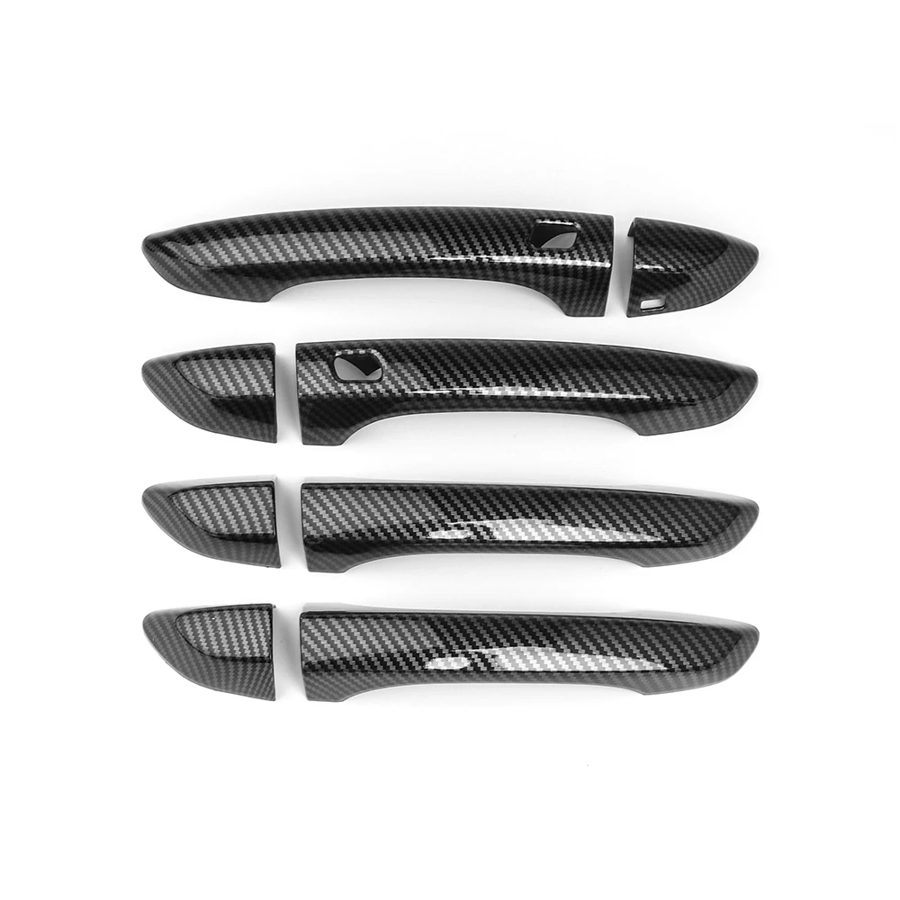 ل Genesis G70 2019-2025 ألياف الكربون سيارة والعتاد التحول غطاء مركز وحدة التحكم الشارات كوب ماء إطار نافذة غطاء أزرار LHD #6