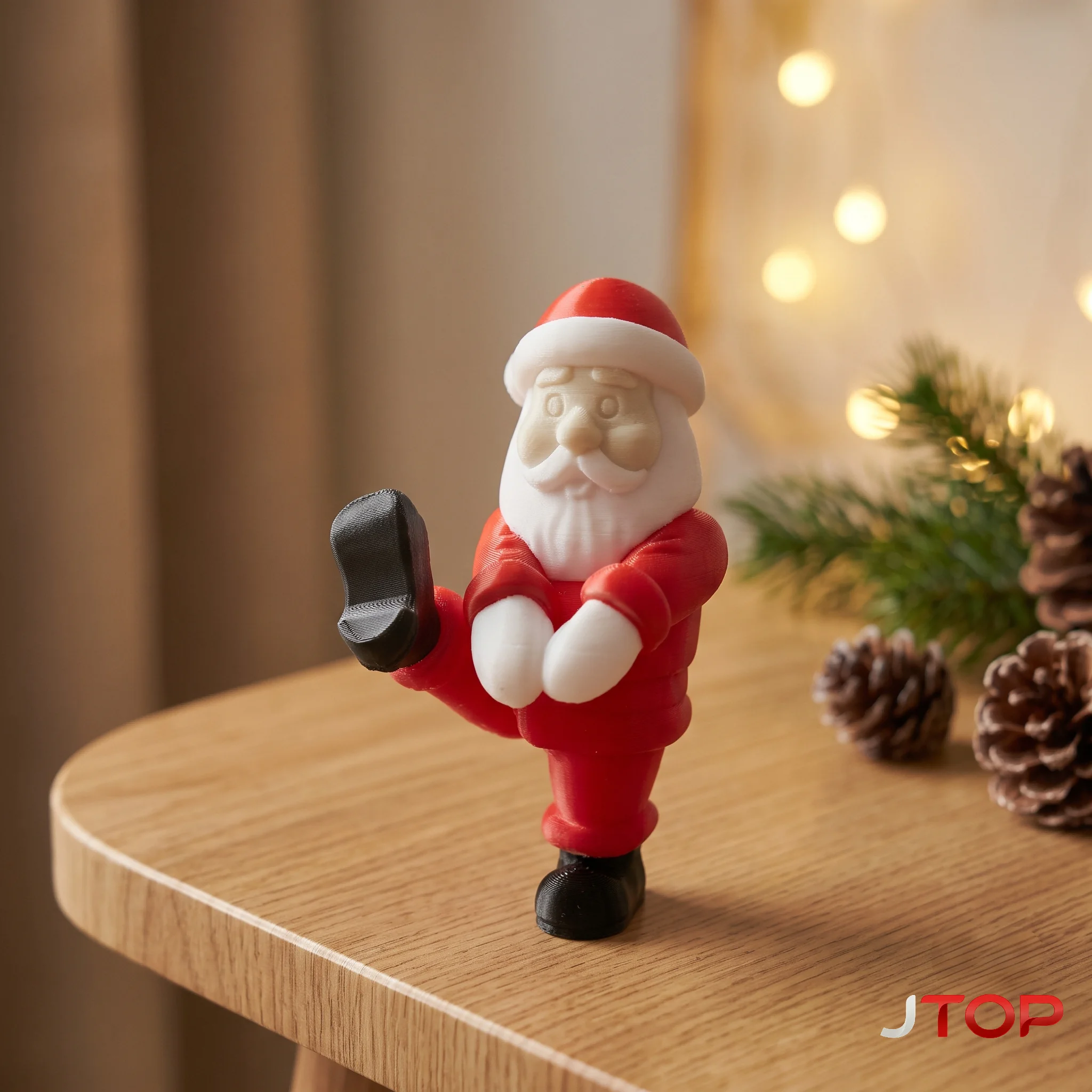 Christmas Santa Claus Monitor Figurine Cute Santa Statue For Computer Screen Edge Decor Desktop Ornament Holiday Home Decor Chri