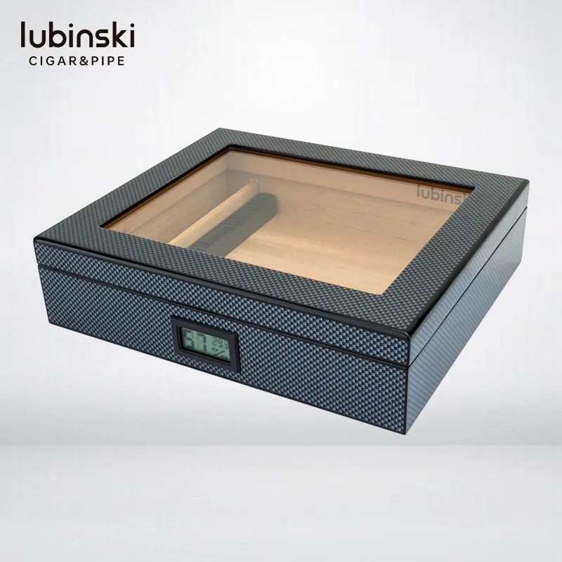 LUBINSKI-Cedar Wood Cigar Humidor Box Cigar Case Storage 25 Cigars Box Humidifier for Cigars CH-040 Travel