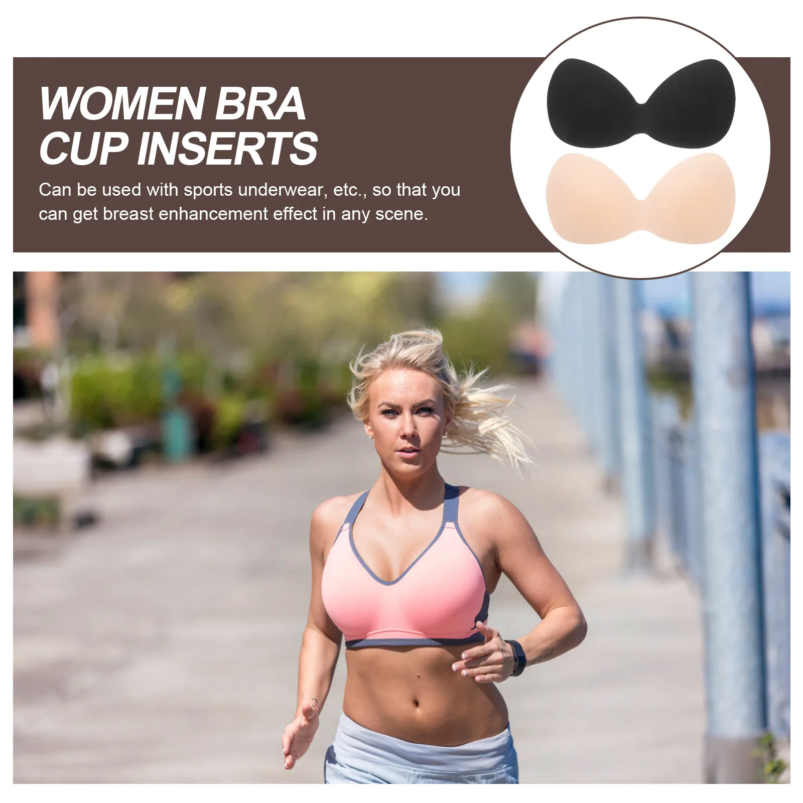 

4pcs Latex Cotton Breast Pads Inserts Black Bras Yoga Invisible Reusable Washable Non Slip Bra Pad