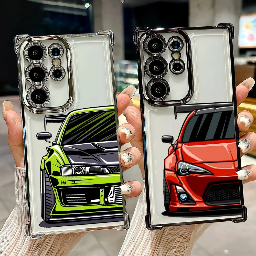 

Cartoon Tokyo JDM Drift Sports Car Coque For Galaxy S26 Ultra Phone Case For Samsung S26 S25 S24 S23 S21 Ultra S20 FE Plus Cover