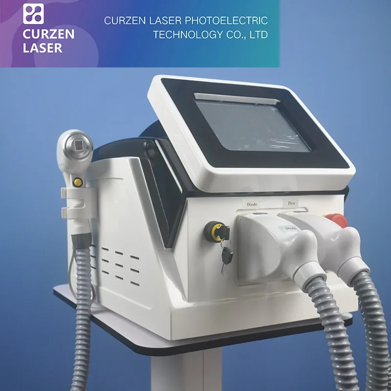 Macchina per la depilazione portatile 2 in 1 a diodi Nd Yag Q Switch per rimozione tatuaggi laser 808 di vendita calda