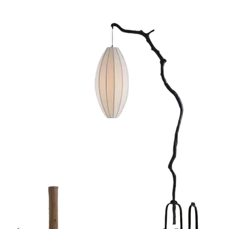 

New Chinese branch floor lamp, retro Zen tea room next to the sofa in the living room, study fabric lantern ambient light