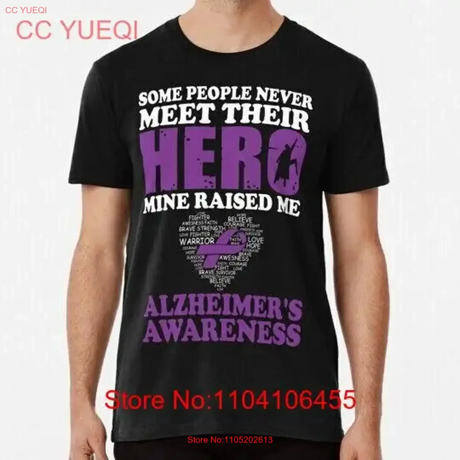 

Alzheimers Awareness Hero Mine Raised Me Alzheimer's S 5XL Made in USA T Shirt vintage Washed streetwear Versatile Soft graphic