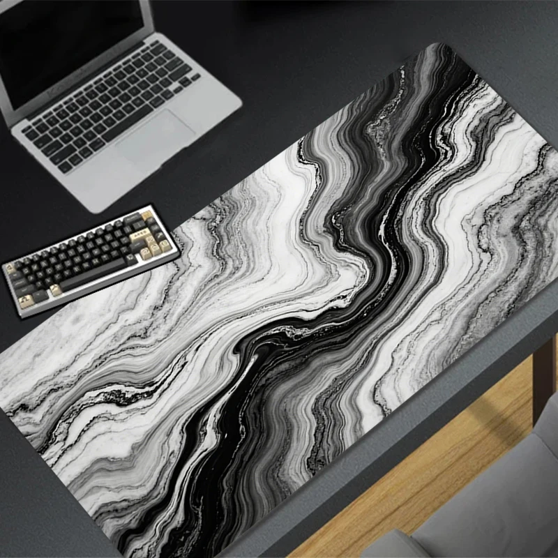Artistic Fluid Mouse Pad Computer Laptop Anime Extended Mouse Mat Popular Grey marble Mousepad Keyboard Game Decoracion Desk Mat