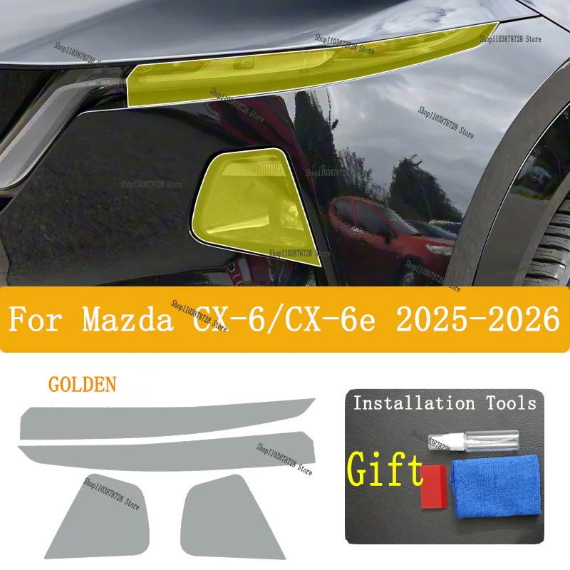 

For Mazda cx-6/cx-6e 2025-2026TPU Car Exterior Headlights Anti-Scratch Protective Film Headlamps Repair Sticker Accessories Refi