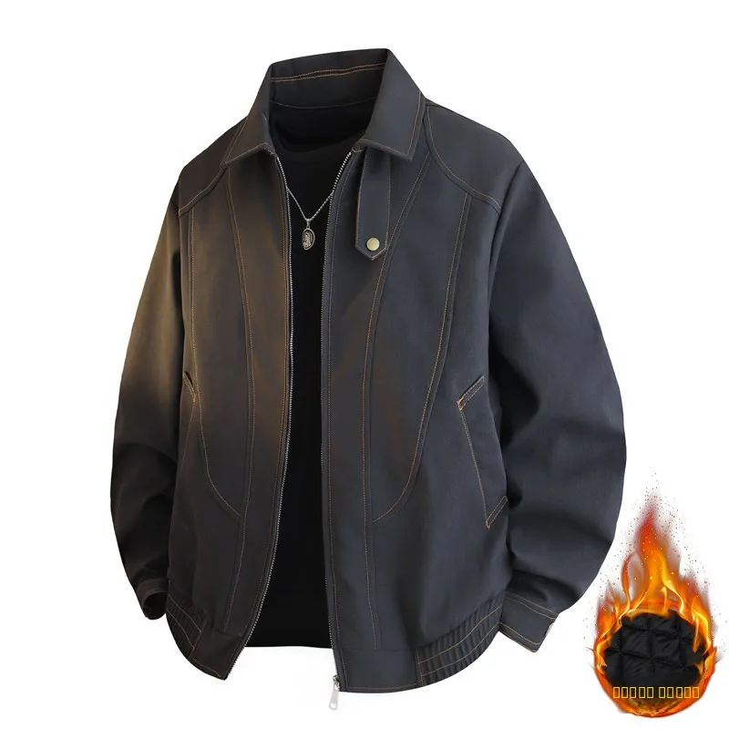 

Новая мужская мотоциклетная куртка из искусственной кожи 2025 года, утепленная хлопковая подкладка, ретро-стиль, зимнее пальто для молодежи, модная, ветрозащитная, с длинными рукавами