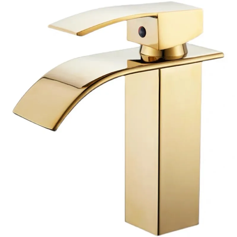 

Waterfall Spout Bathroom Faucet Single Handle Bathroom Sink RV Panel Basin Faucet