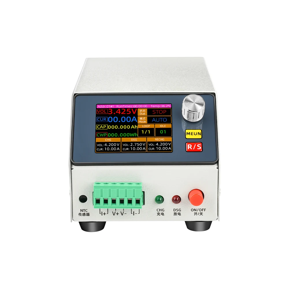 Adjustable Charge and Discharge Battery Equalization Tester 2.4 Inch Color Screen Electronic Load Tester Battery Capacity Tester