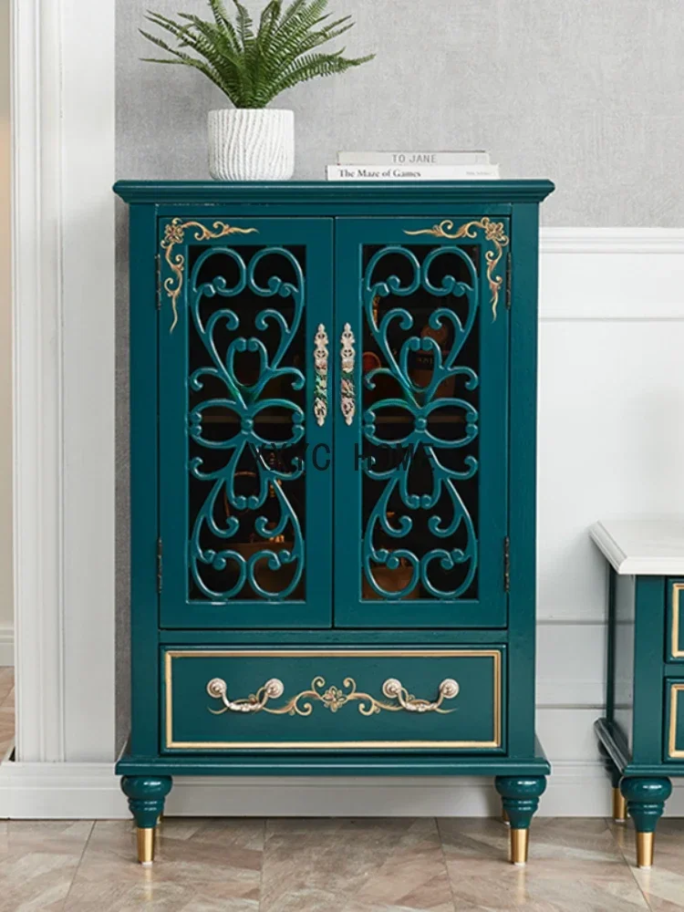 

Light Luxury Living Room Double Door Wine Cooler Tea Cabinet Wall Locker Home TV Cabinet Side Cabinet