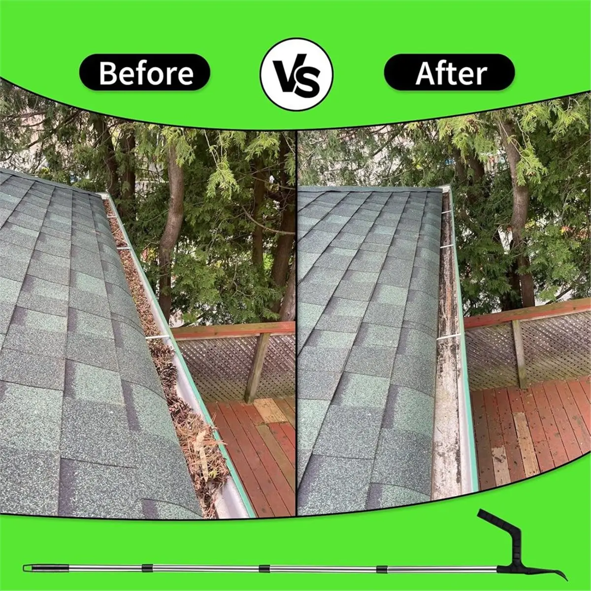 

2026 New Tool Multi-Functional Gutter Cleaning Tool Set with Adjustable Length and Dual Brush Heads