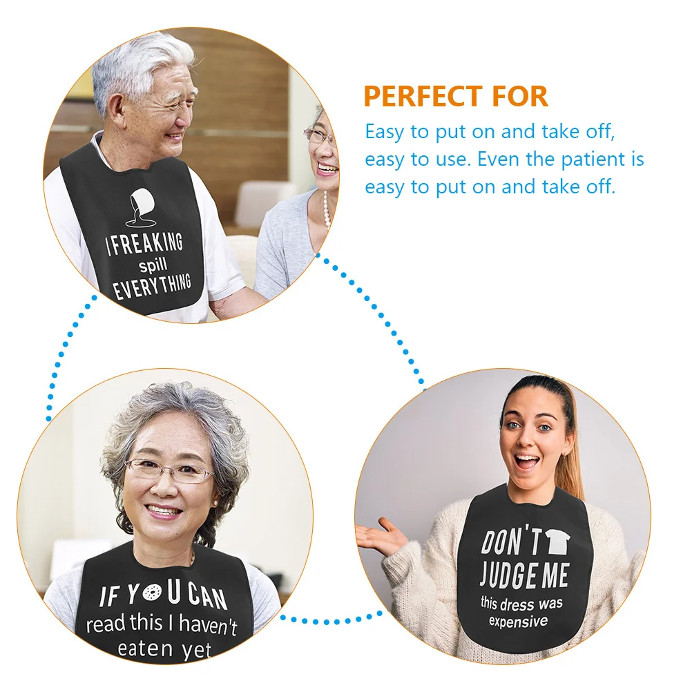 

3Pcs Waterproof Adult Bib Adjustable Multi-Use Strap Washable Senior Bib Dining Clothes Protector Adult Bibs Seniors Bibs