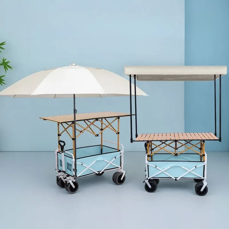 

Night market mobile stall folding table sausage special stall universal trolley outdoor camper table dual-purpose umbrella