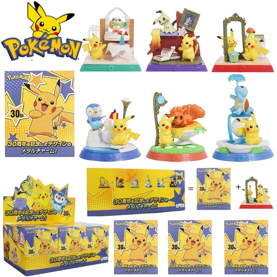 

6pcs Anime Pokemon Pocket Monster DollDifferent Styles Toy Set Model Statue Ornament Action Figure Children's Toys Birthday Gift