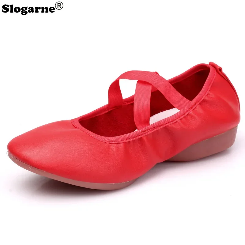 2024 Women Dance Shoes Soft Sole Middle Heels Girls Latin Yoga Trainning Ballroom Latin Salsa Shoes Sports Pu Leahter Sneakers