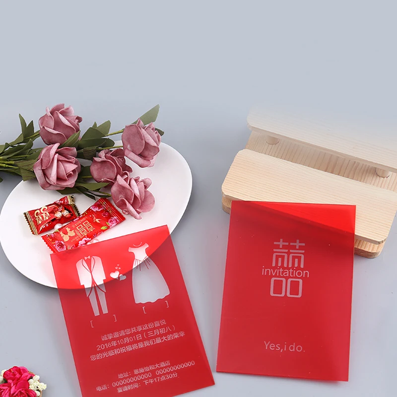 

Creative Acrylic Wedding Invitation Transparent Invitation Personality Table Card Desk Card Invitation Greeting Card