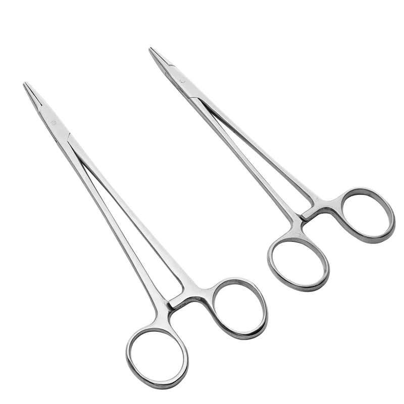 Stainless Steel Dental Suture Needle Holder Pliers Hemostatic Tweezers Clamp Surgical Forceps Dentist Tools for Student Practice