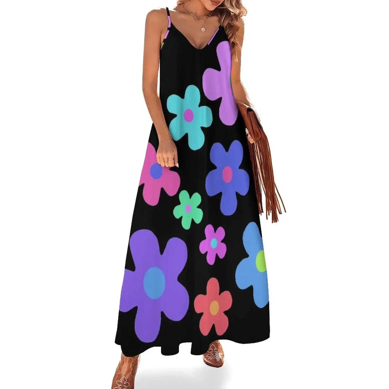 

70’s Inspired Floral Print Sleeveless Dress summer outfits for women 2025 elegant women's sets Dress