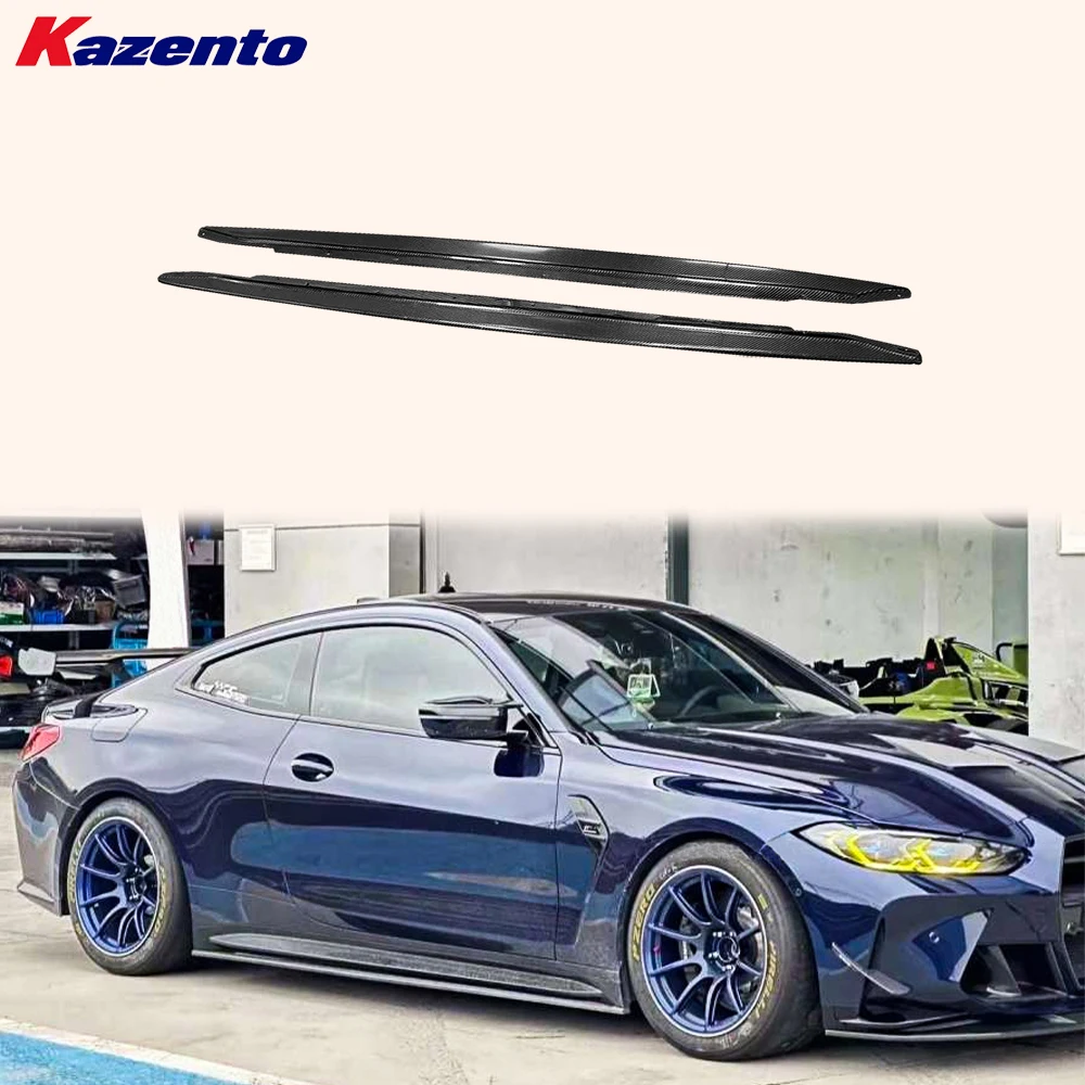 

For BMW M4 G82 2020-2024 2 Door Carbon Fiber R44 Side Skirts Extensions Pair
