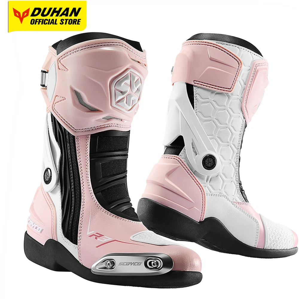 

Women Motorcycle Boots Riding Durable Anti-Slip Professional Motorbike Protective Shoes Motocross Boots Waterproof