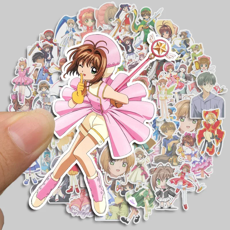 50pcs Cute Cardcaptor Sakura Cartoon Graffiti Stickers Suitcase Laptop Waterproof Sticker Decoration