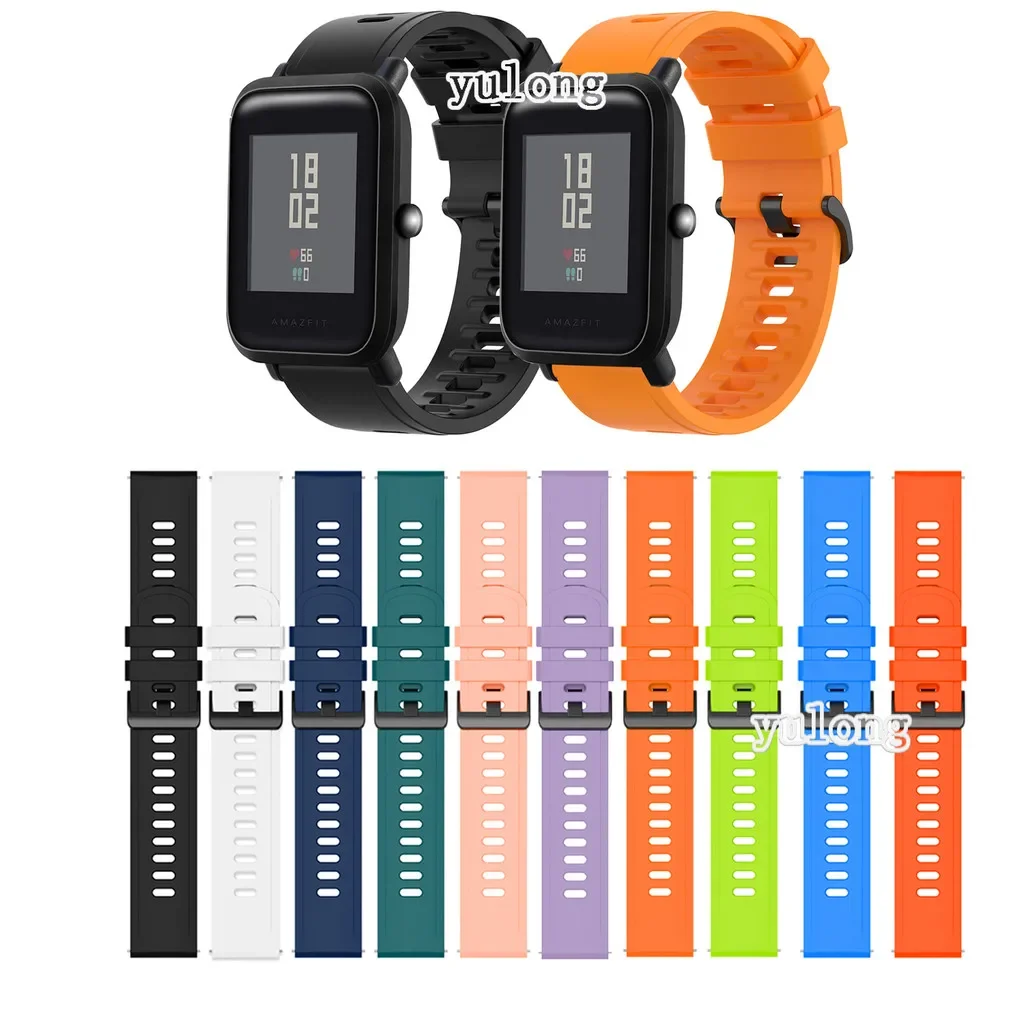 

20mm 22mm Silicone Strap for Huami Amazfit Bip5 Bip3 Bip 3 5 Lite S U Pro Smart Watch Band Colorful