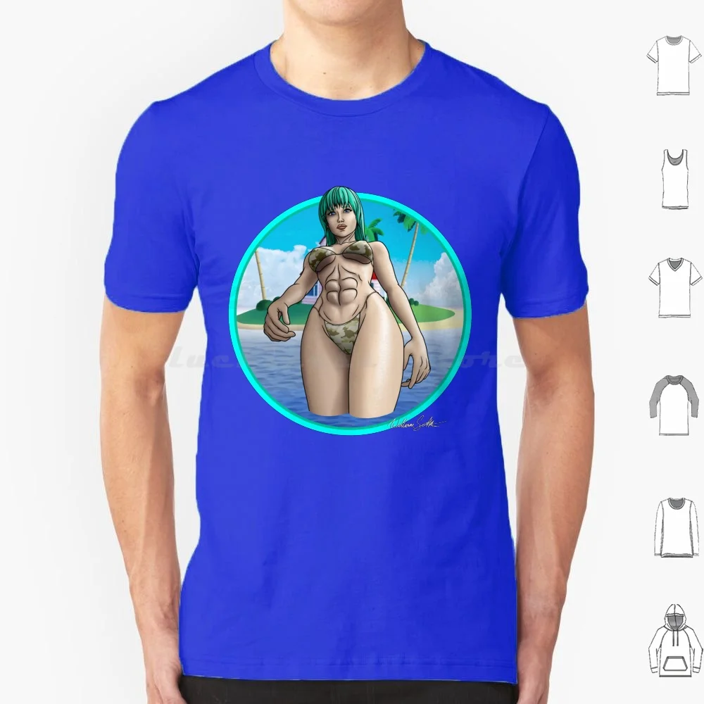 Bulma Photo Shoot T Shirt Big Size 100% Cotton Anime Character Ecchi Hentai Anime Girl Bikini Hot Sexy Bust Busty Dragon Mature