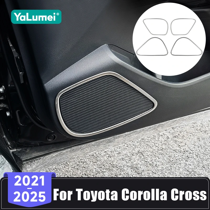 

For Toyota Corolla Cross XG10 Hybrid 2021 2022 2023 2024 2025 Car Door Sound Stereo Tweeter Speaker Trim Cover Protection Ring