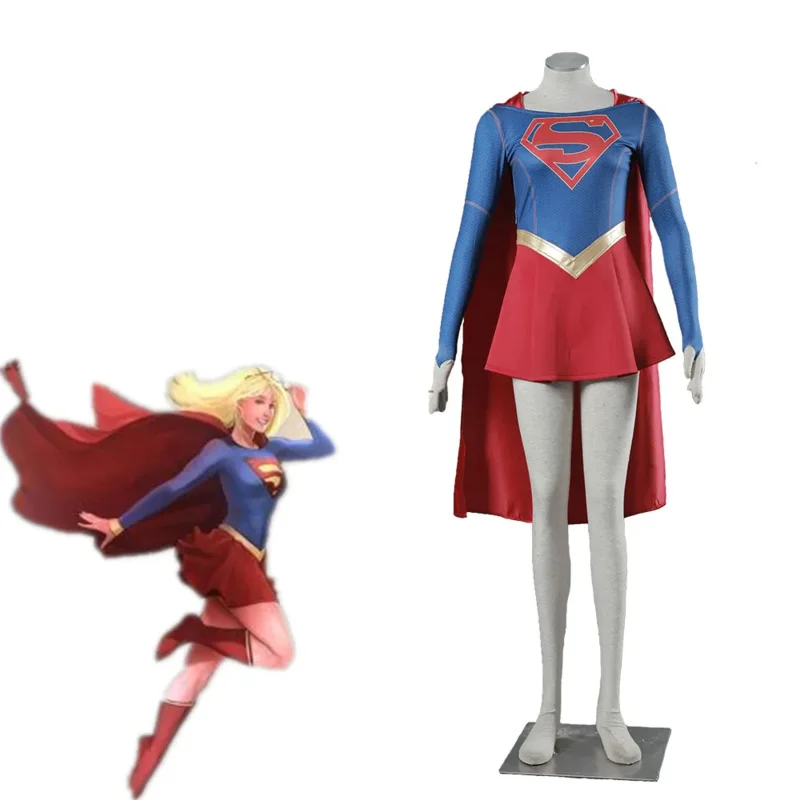 

Athemis Movie Supergirl Cosplay Costume Custom Made Cloak Dress High Quality For Kids Girl Plus Size