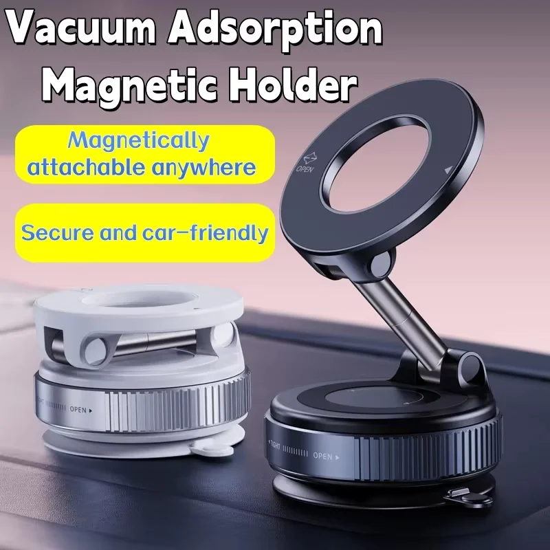 

K007 Strong Magnetic Phone Holder Foldable Design 360° Adjustable Vacuum Car Mount For Cell Phone For iphone Live Streaming