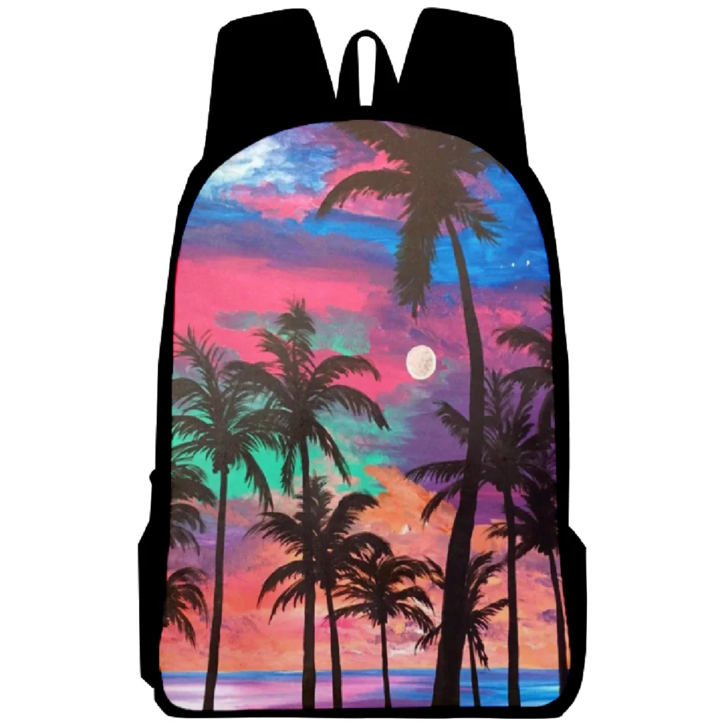 

Creative Popular Coconut Tree Notebook Backpacks pupil School Bags 3D Print Oxford Waterproof Boys/Girls Laptop Backpacks