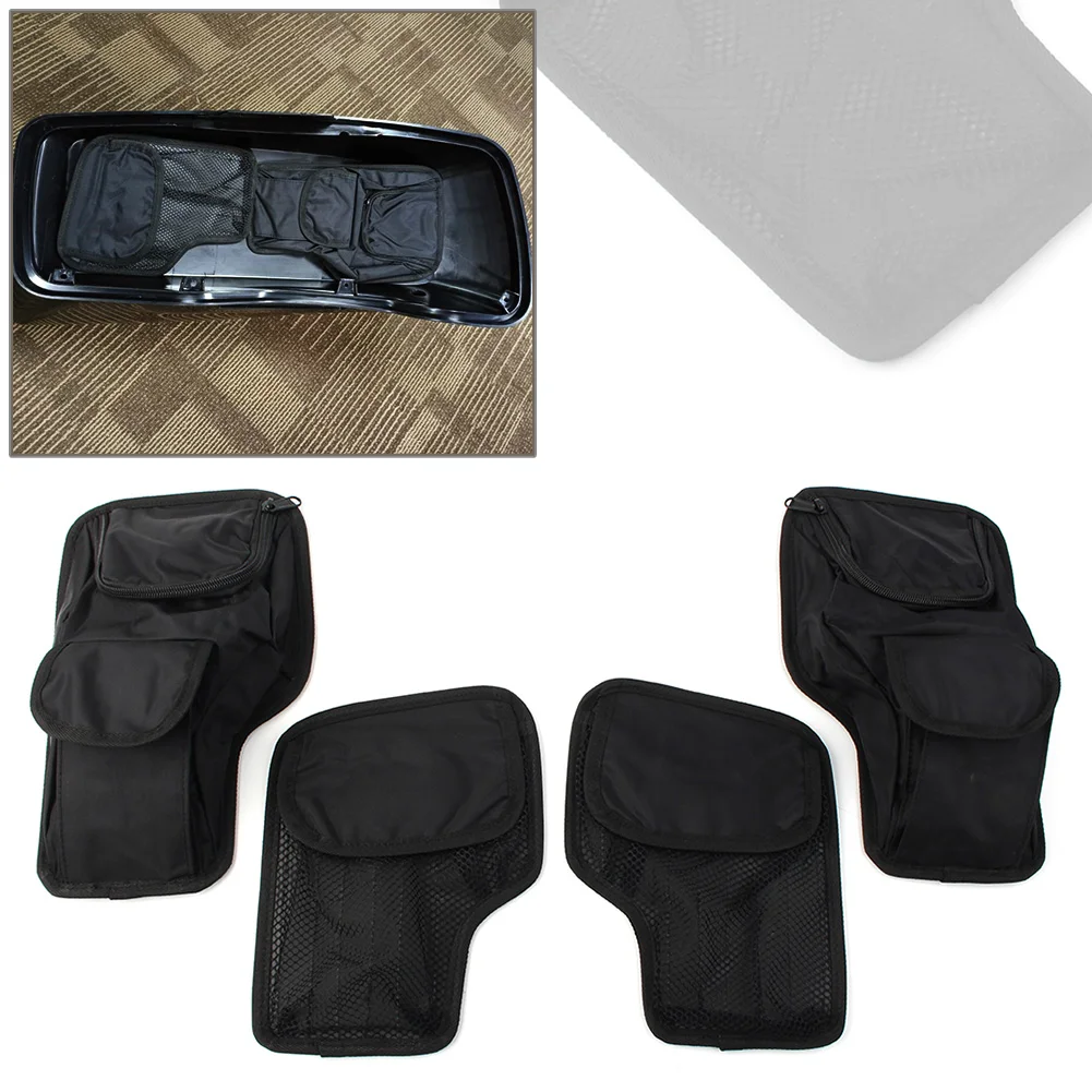 4pcs/set Motorcycle Hard Saddle Bags Trunk Wall Organizer Storage Bag For Harley Electra Glide 1996-UP Motorbike Parts