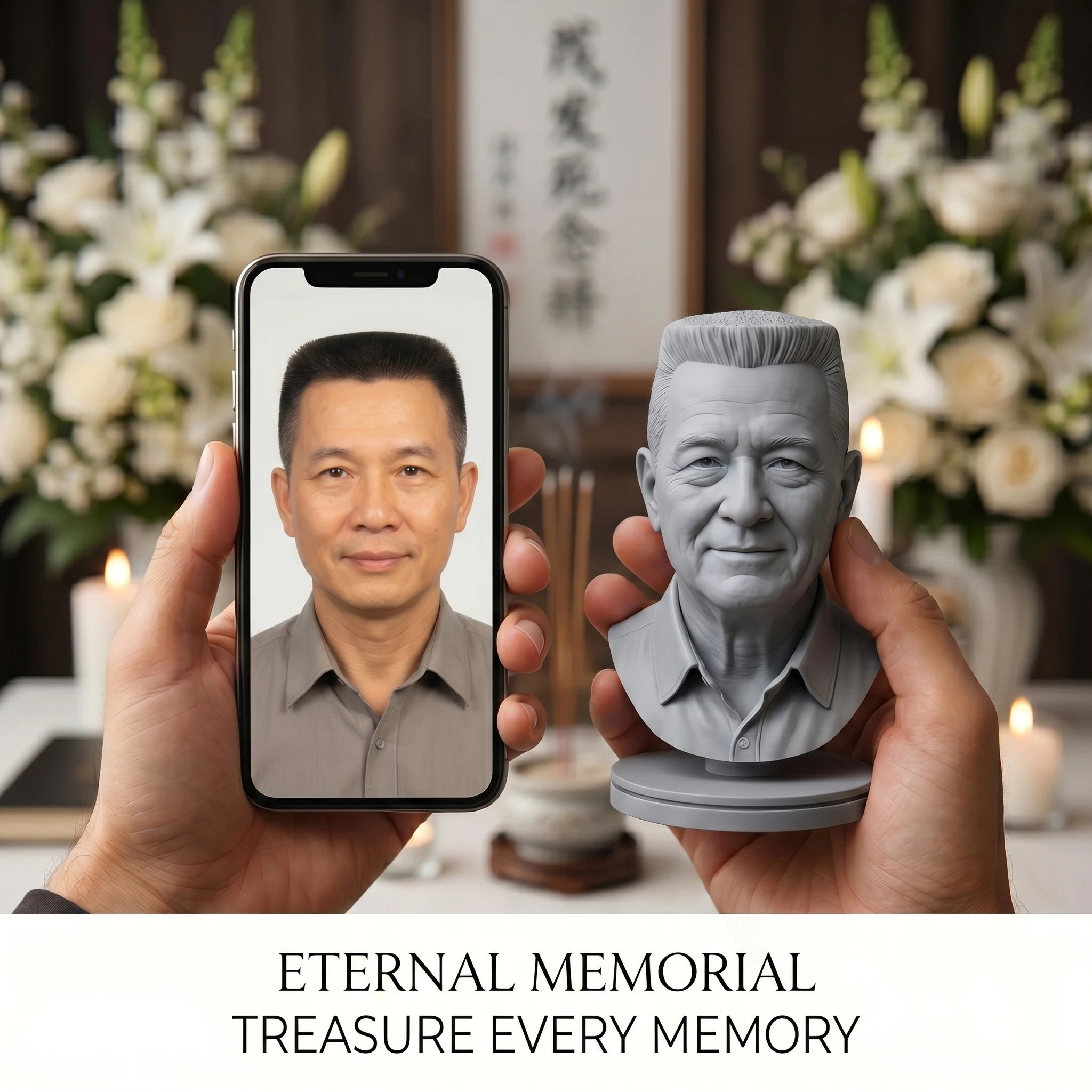 High-Precision 3D Printed Custom Bust, Personalized Head Sculpture From Photo, Sentimental Keepsake Gift